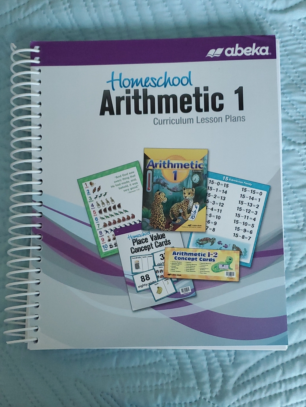 Abeka Homeschool Arithmetic 1 Curriculum Lesson Plans - Purple & White